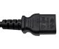 Preview: DINIC Netzkabel Schutzkontaktstecker gerade auf C13, schwarz